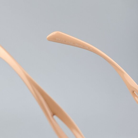 Prada PRA15S 18Q4I2 BRAND NEW Sunglasses Peach Light Brown Rectangle Unisex - Picture 11 of 13